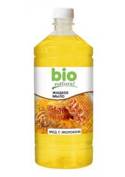 Крем-мило рідке BIO Naturell Мед з молоком (запаска), 1 л